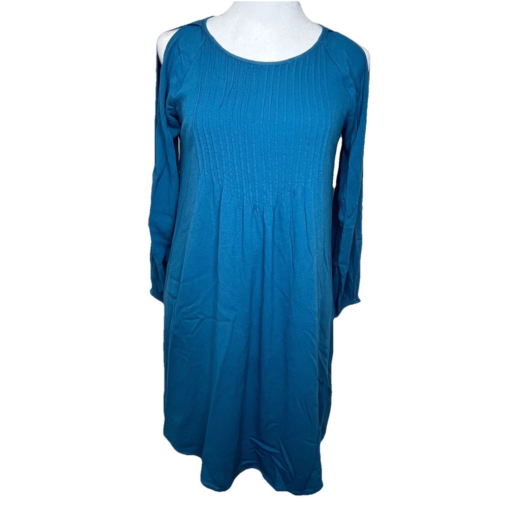 Old Navy Swing Dress Cold Shoulder Long Sleeve Casual Blue Dress XS